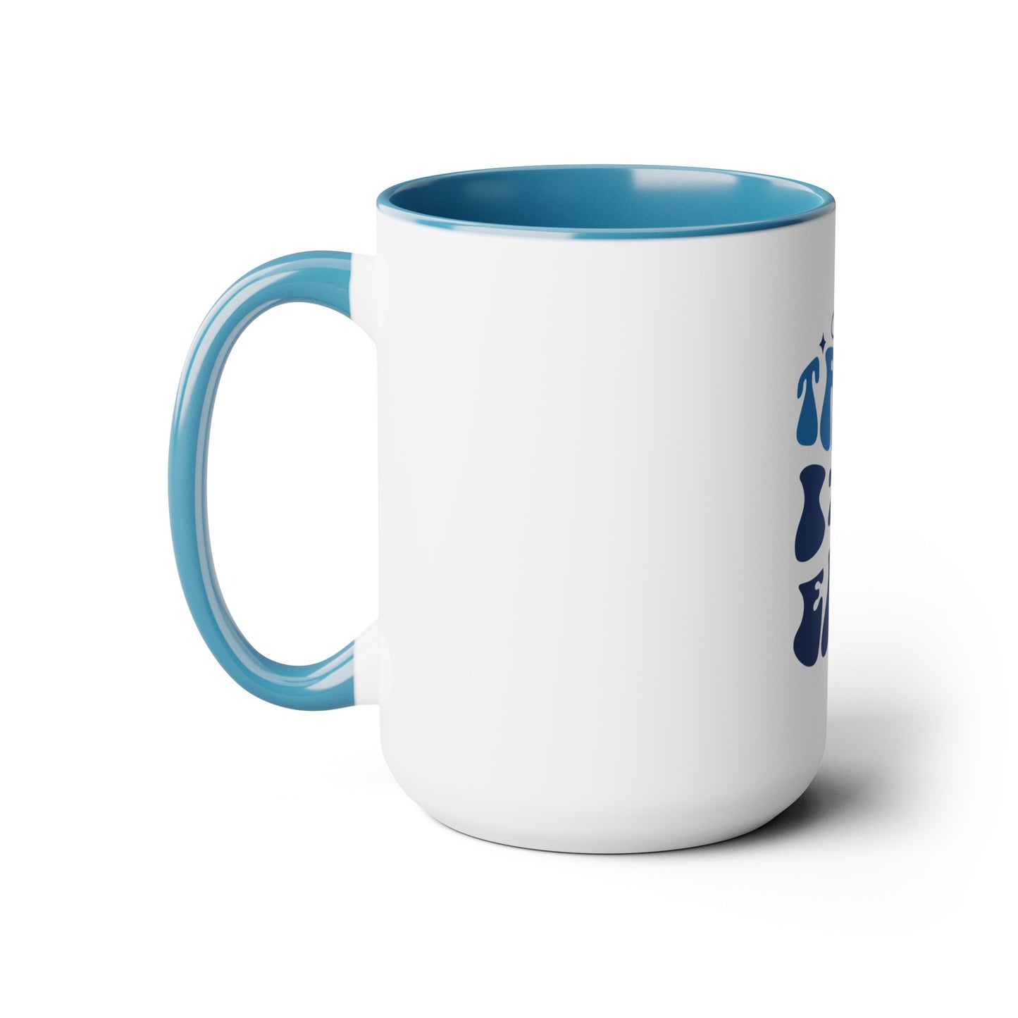 Two-Tone Take It Easy Coffee Mugs, 15oz