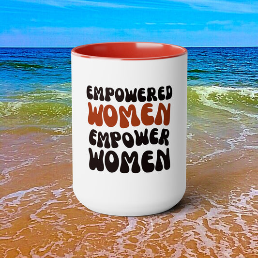 Two-Tone Empowered Women Coffee Mugs, 15oz